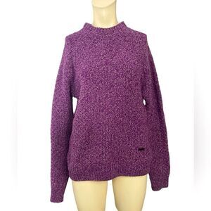 THE KOOPLES PURPLE WOOL SWEATER WITH A HONEYCOMB TEXTURE SZ S